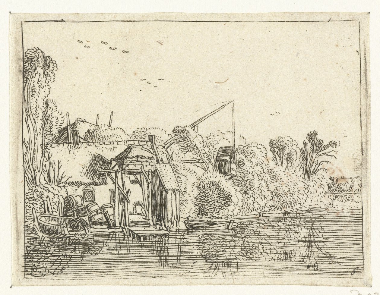 Birreria sulla riva di un fiume da Esaias van de Velde