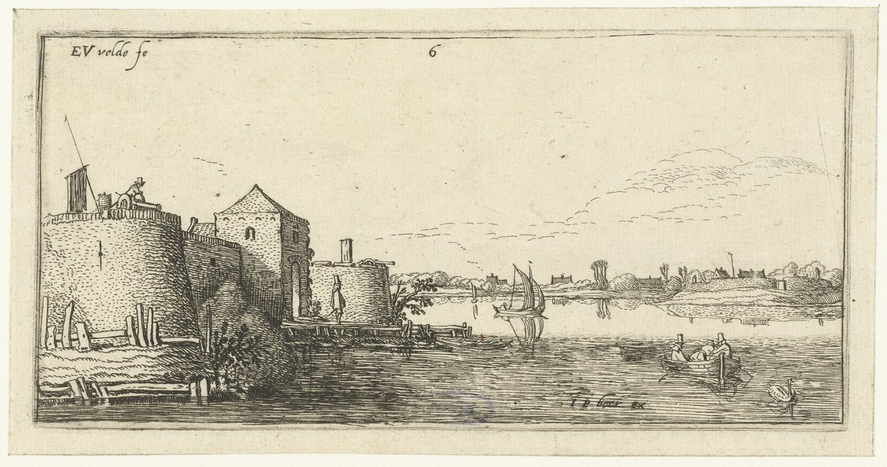 Forte con opere di difesa di Tholen sulla Schelda (Paesaggi) da Esaias van de Velde