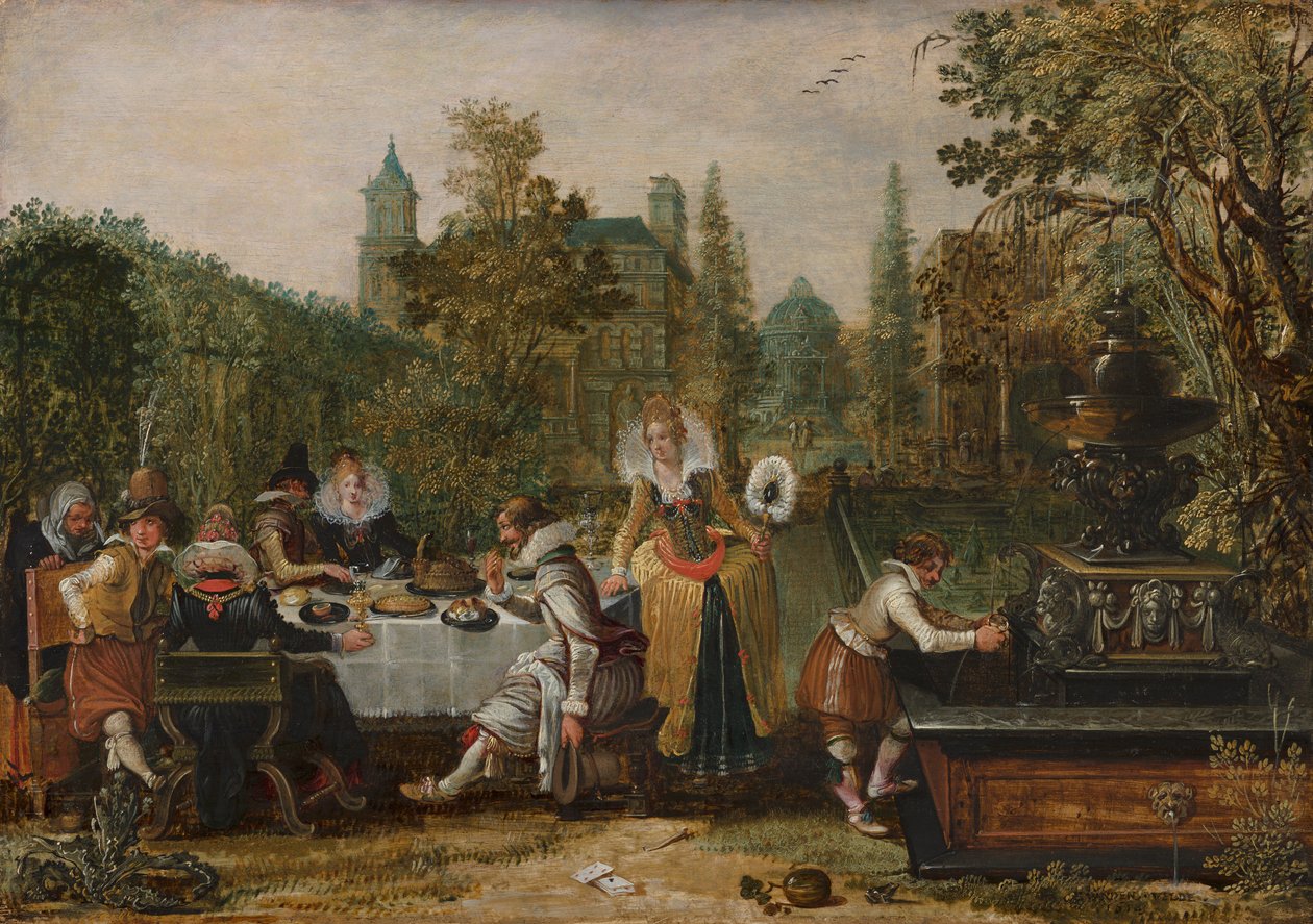 Compagnia allegra in un parco da Esaias van de Velde