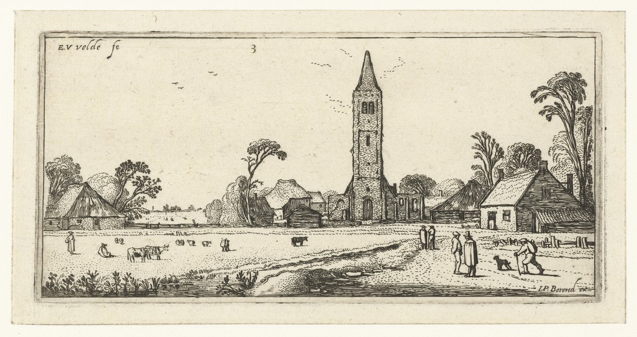 Passeggiatori su una strada vicino a Spaarnwoude da Esaias van de Velde