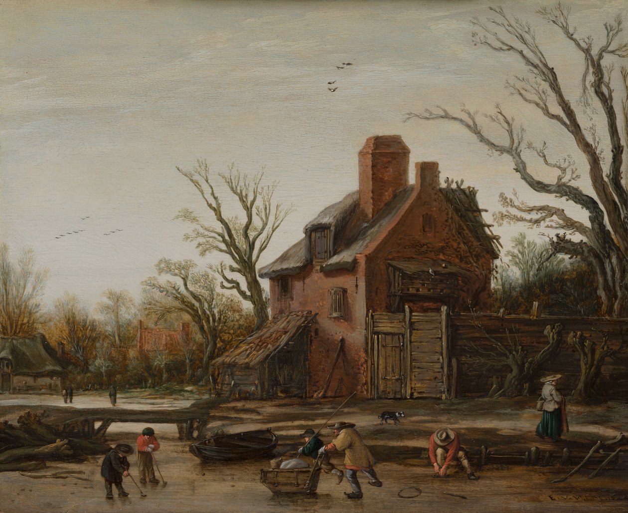 Paesaggio invernale con casa colonica da Esaias van de Velde