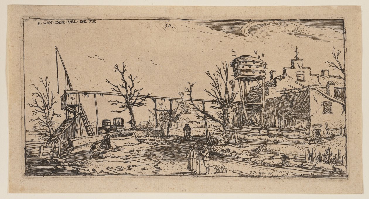 Paesaggio con birreria, da Paesaggi da Esaias van den Velde I