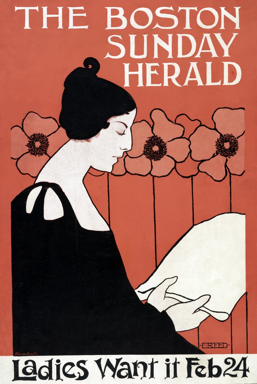 The Boston Sunday Herald - Ladies Want It Feb. 24, pub. c. 1900 da Ethel Reed