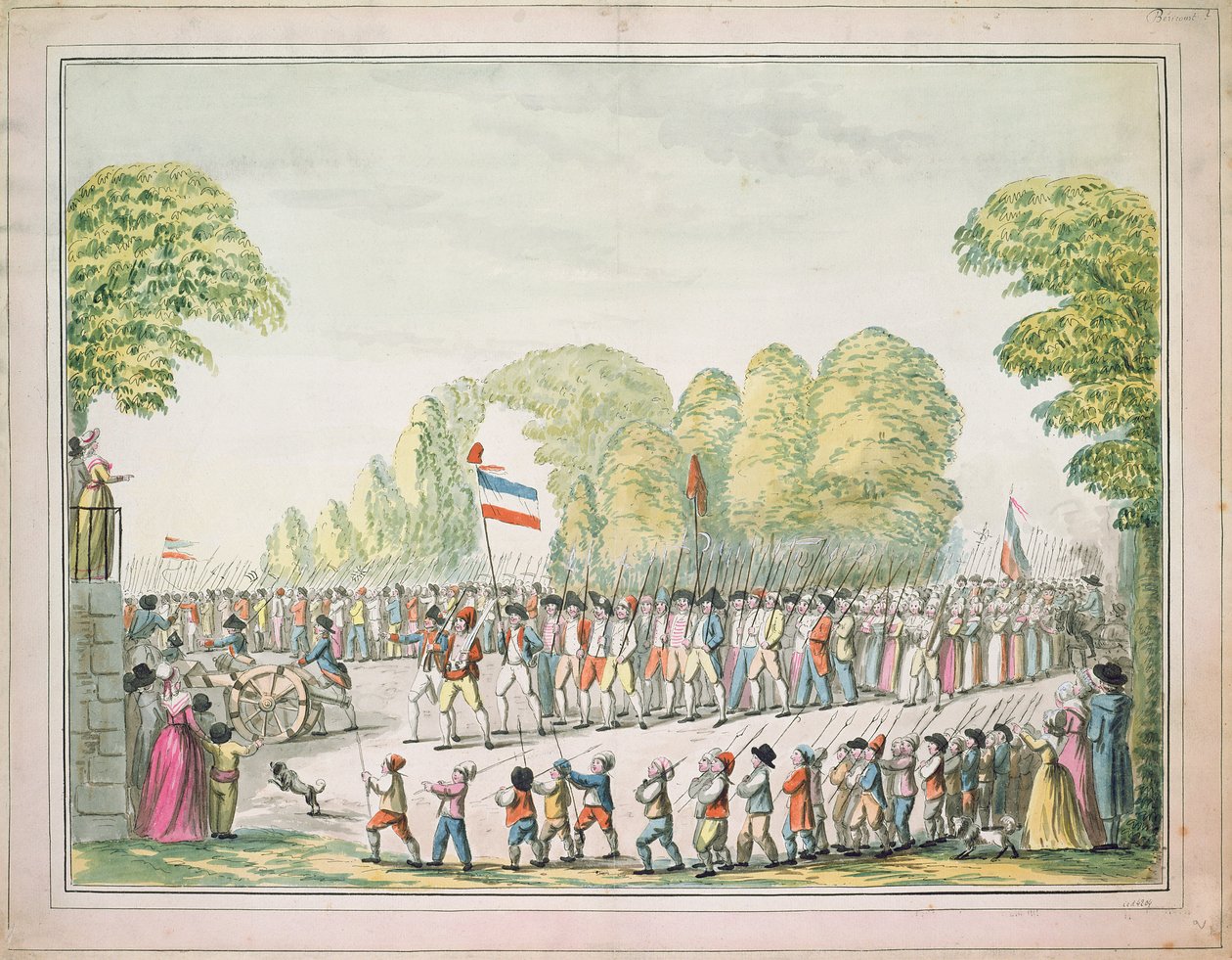 Processione rivoluzionaria, c. 1789 da Etienne Bericourt