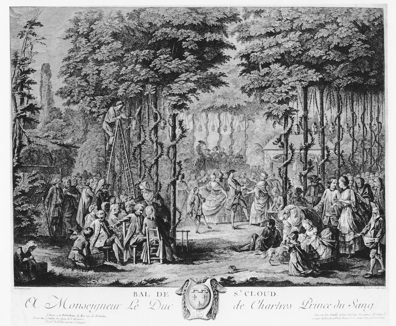 Ball in the Parc de Saint-Cloud, 1760 da Etienne Fessard