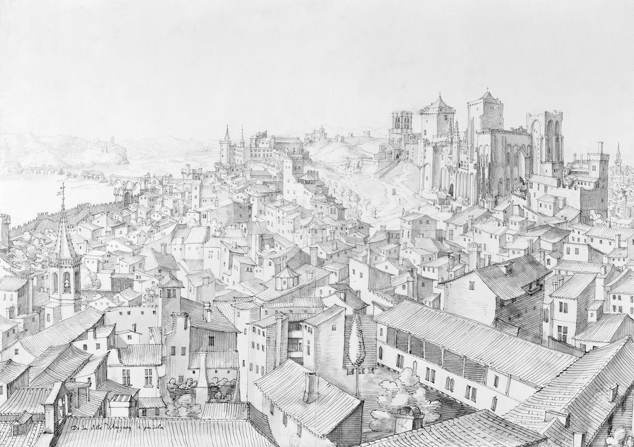 Veduta della città di Avignone e dei suoi dintorni da Etienne Martellange