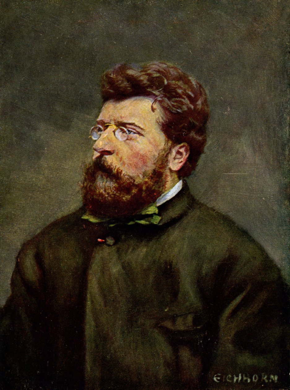Musica. Il compositore francese Georges Bizet. Illustrazione di Georges Bizet, Austria, c.1900 da Etienne (after) Carjat