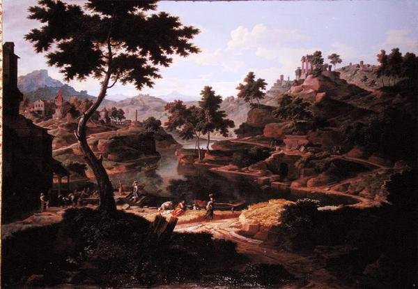 Paesaggio Classico con Figure e Rovine da Etienne Allegrain