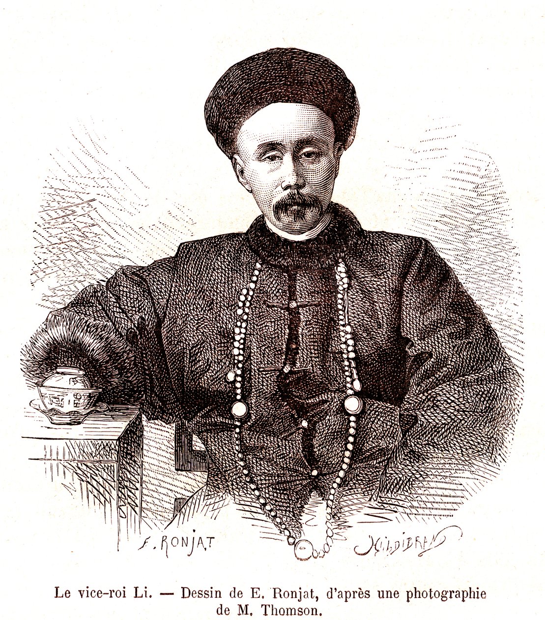 Li Hongzang, Viceré di Zhili, alla corte imperiale della Cina. 1873 da Etienne Antoine Eugene Ronjat