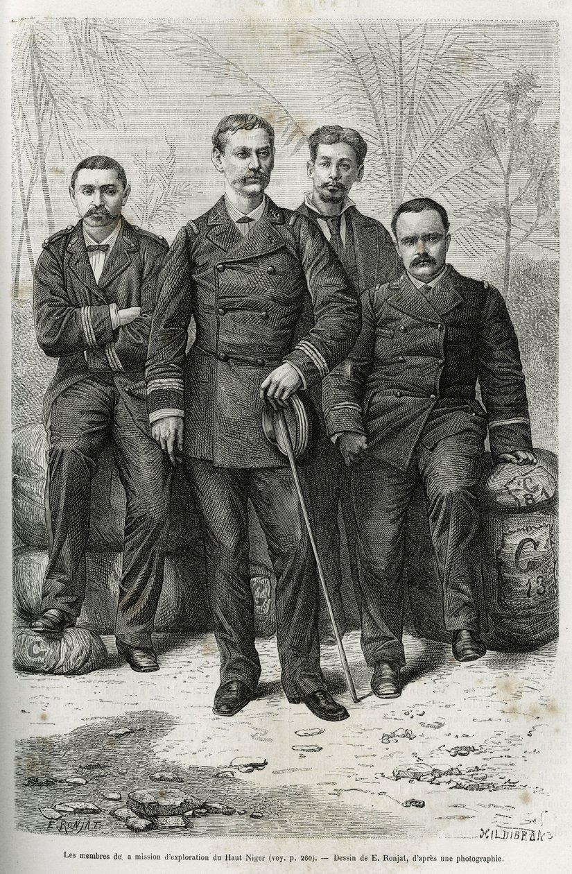 Membri della missione di esplorazione da Etienne Antoine Eugene Ronjat
