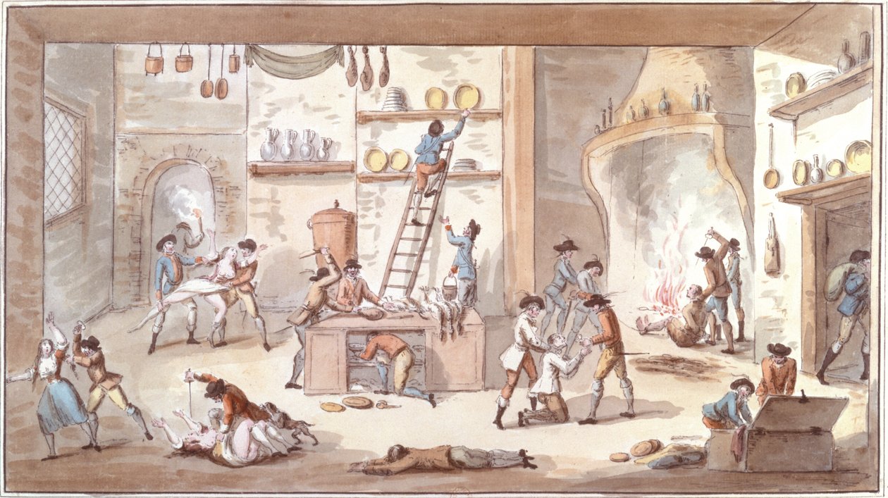 Saccheggio di una fattoria durante il periodo della Rivoluzione Francese da Etienne Bericourt