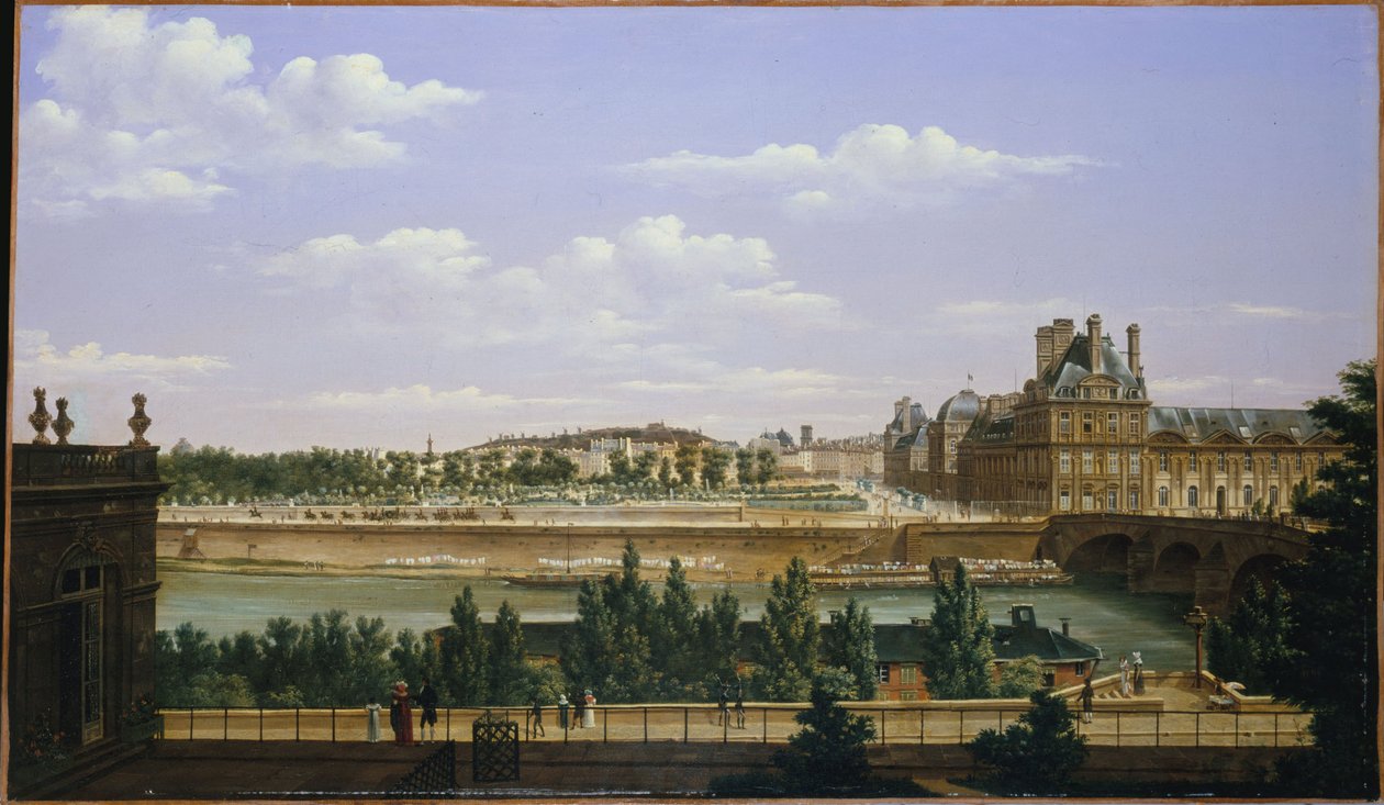 Il Giardino e il palazzo delle Tuileries, visti dal quai d