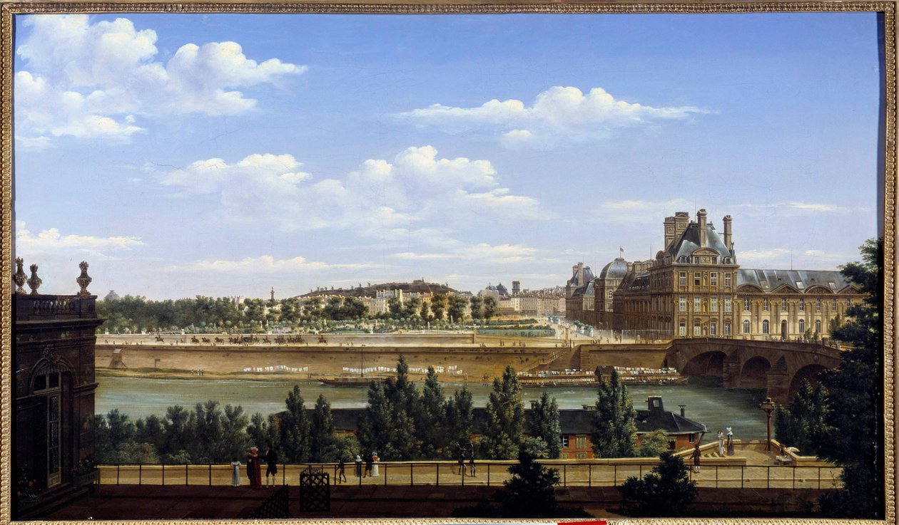 Il giardino e il palazzo delle Tuileries, visti dal Quai d