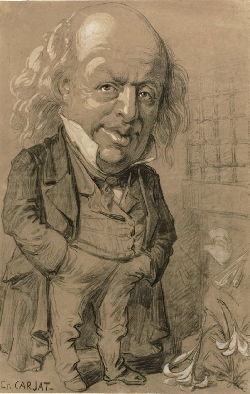 Ritratto caricaturale di Pierre-Jean de Beranger da Etienne Carjat