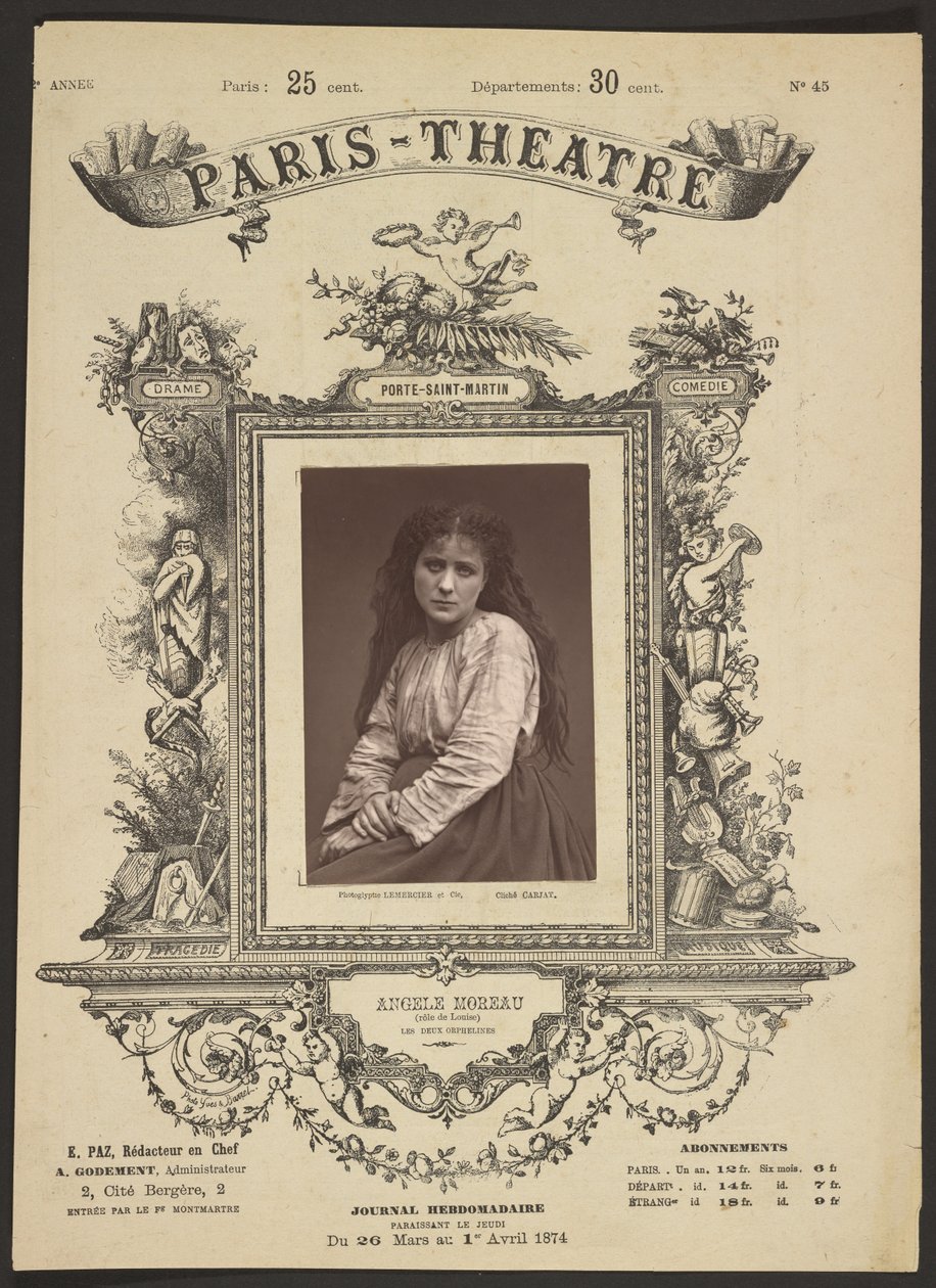 Teatro di Parigi: Angele Moreau da Etienne Carjat