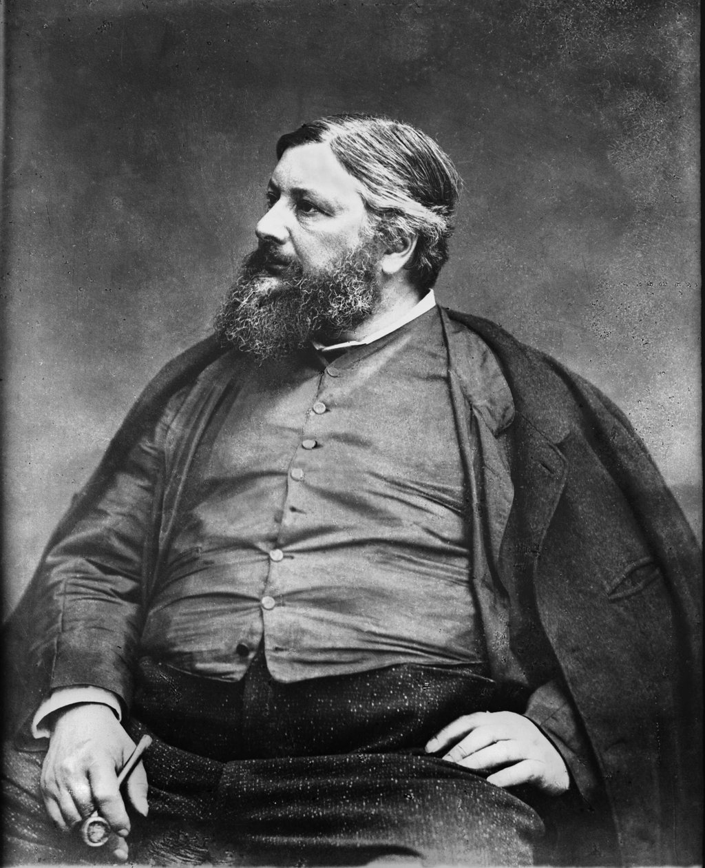 Ritratto del pittore Gustave Courbet realizzato dal fotografo Etienne Carjat. Stampa originale, fondo dell