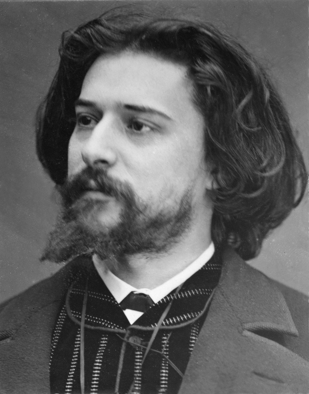 Ritratto dello scrittore Alphonse Daudet (giovane) realizzato dal fotografo Etienne Carjat. Stampa originale, fondo dell