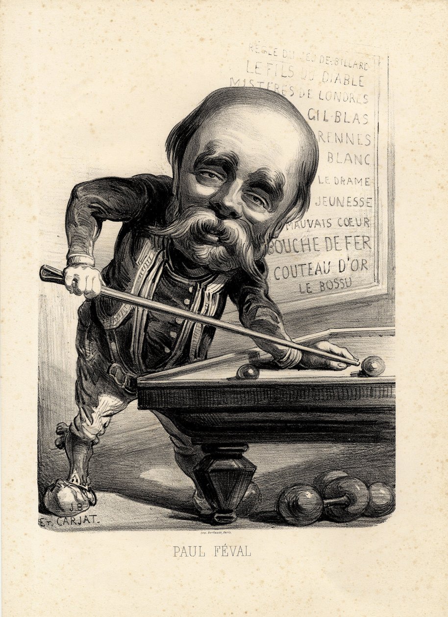 Foglio volante - Illustrazione di Etienne Carjat: Biliardo - Feval Paul da Etienne Carjat