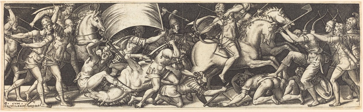 Battaglia di cavalieri e fanti da Etienne Delaune