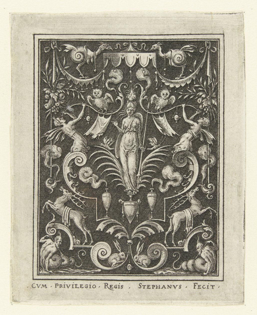 Bellona (Decorazioni piatte con figure divine in una cornice di grottesche) da Etienne Delaune