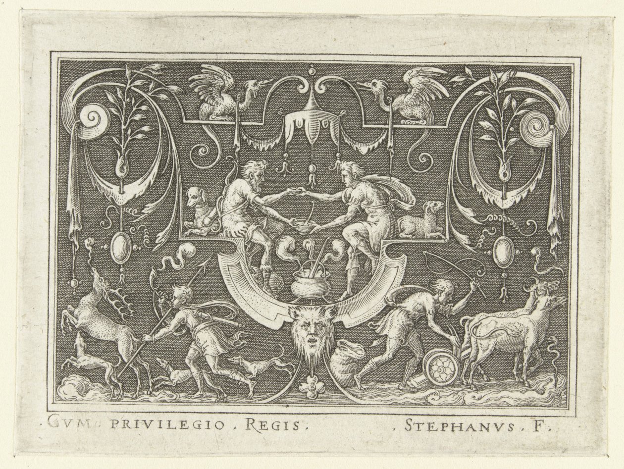 Esaù vende il suo diritto di primogenitura a Giacobbe (Decorazioni con scene dell