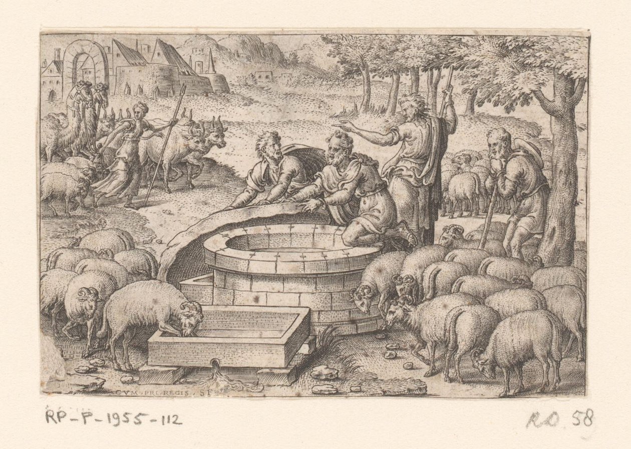 Giacobbe solleva la pietra dal pozzo da Etienne Delaune