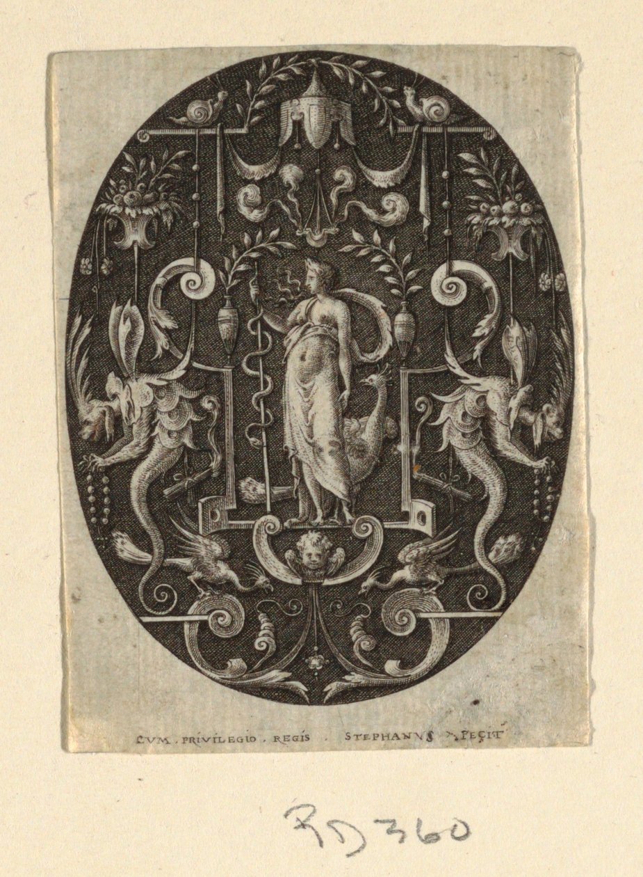 Giunone, dalla serie Grottesche a fondo nero, Divinità e Allegorie da Etienne Delaune