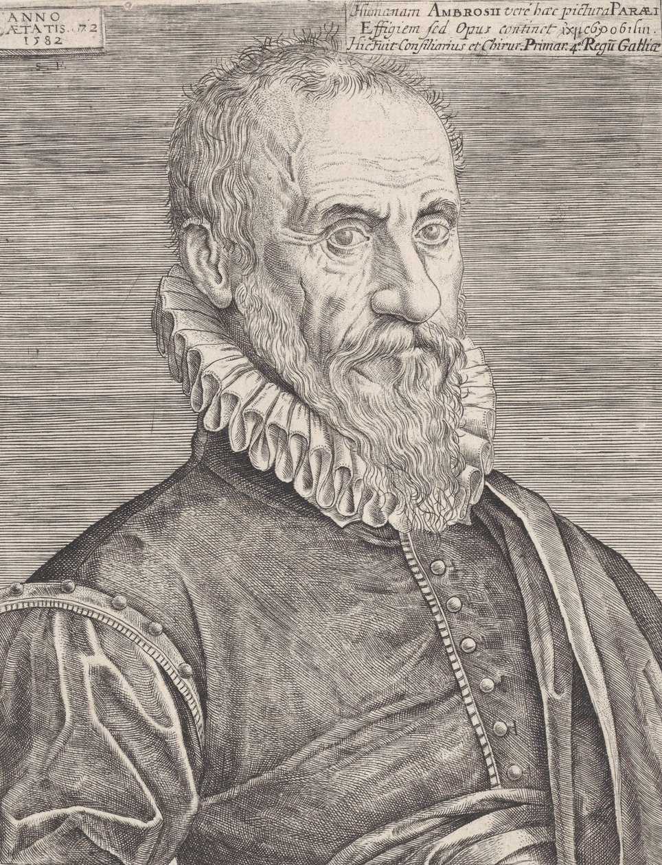 Ritratto di Ambroise Paré, il chirurgo del re da Etienne Delaune
