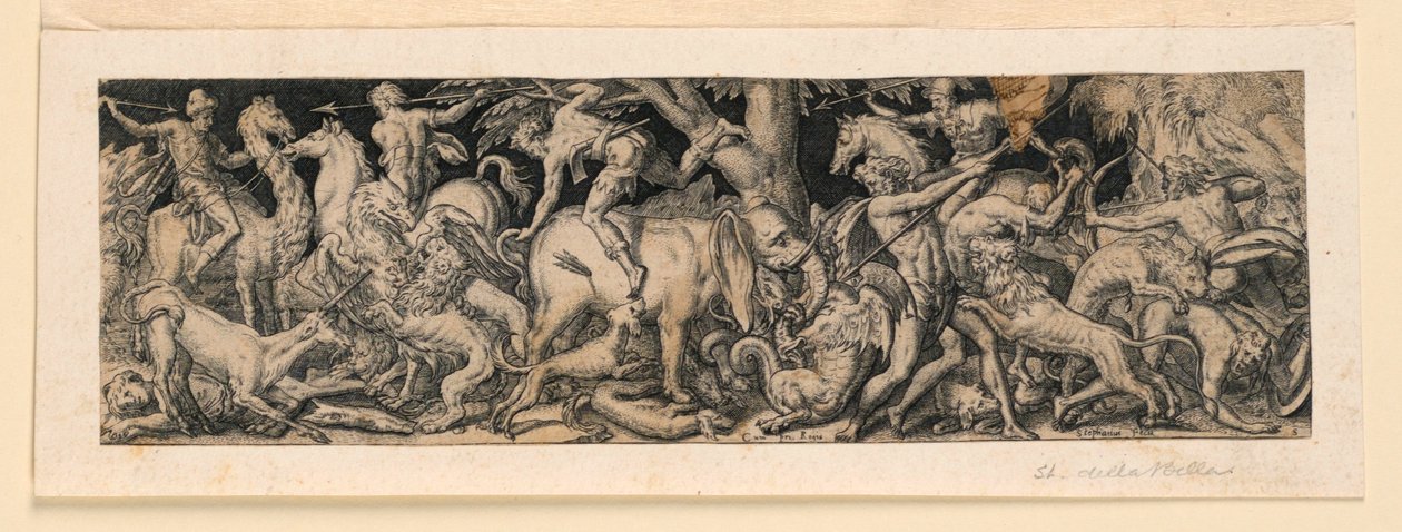 Caccia agli animali selvatici (fregio) da Etienne Delaune