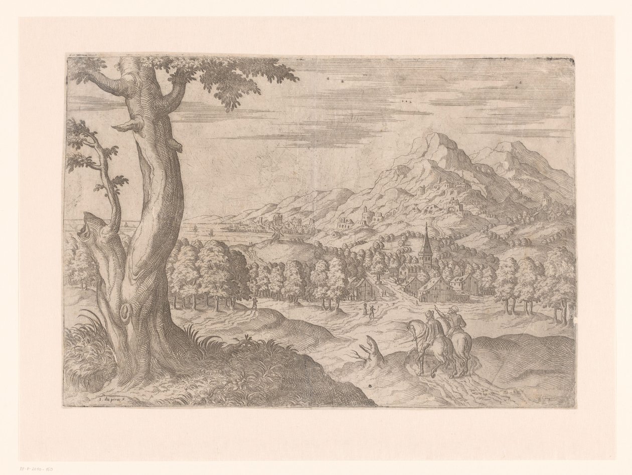 Paesaggio con due cavalieri da Etienne Duperac