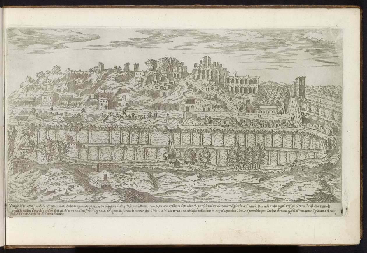 Palatino e il Circo Massimo a Roma da Etienne Duperac