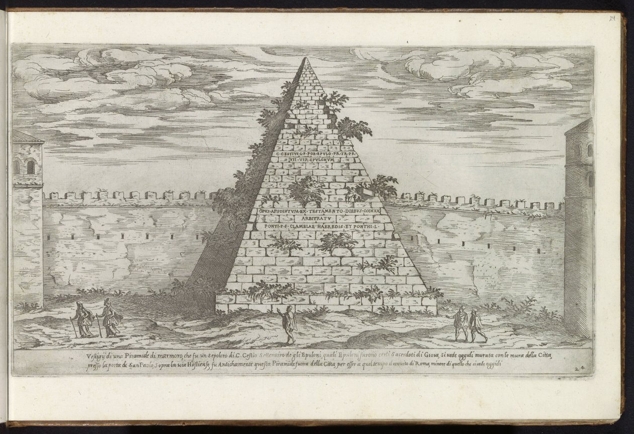 Piramide di Cestio a Roma da Etienne Duperac
