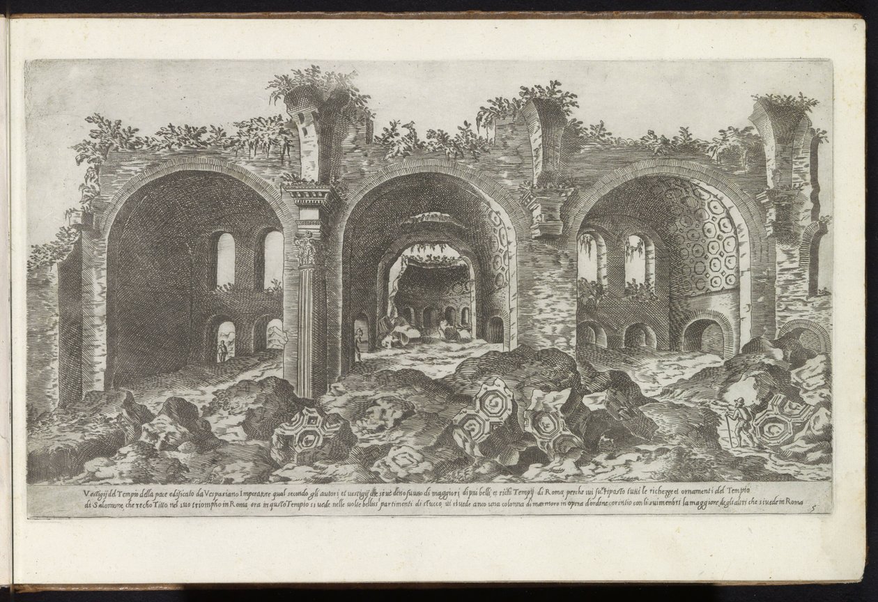 Rovine della Basilica di Massenzio a Roma da Etienne Duperac