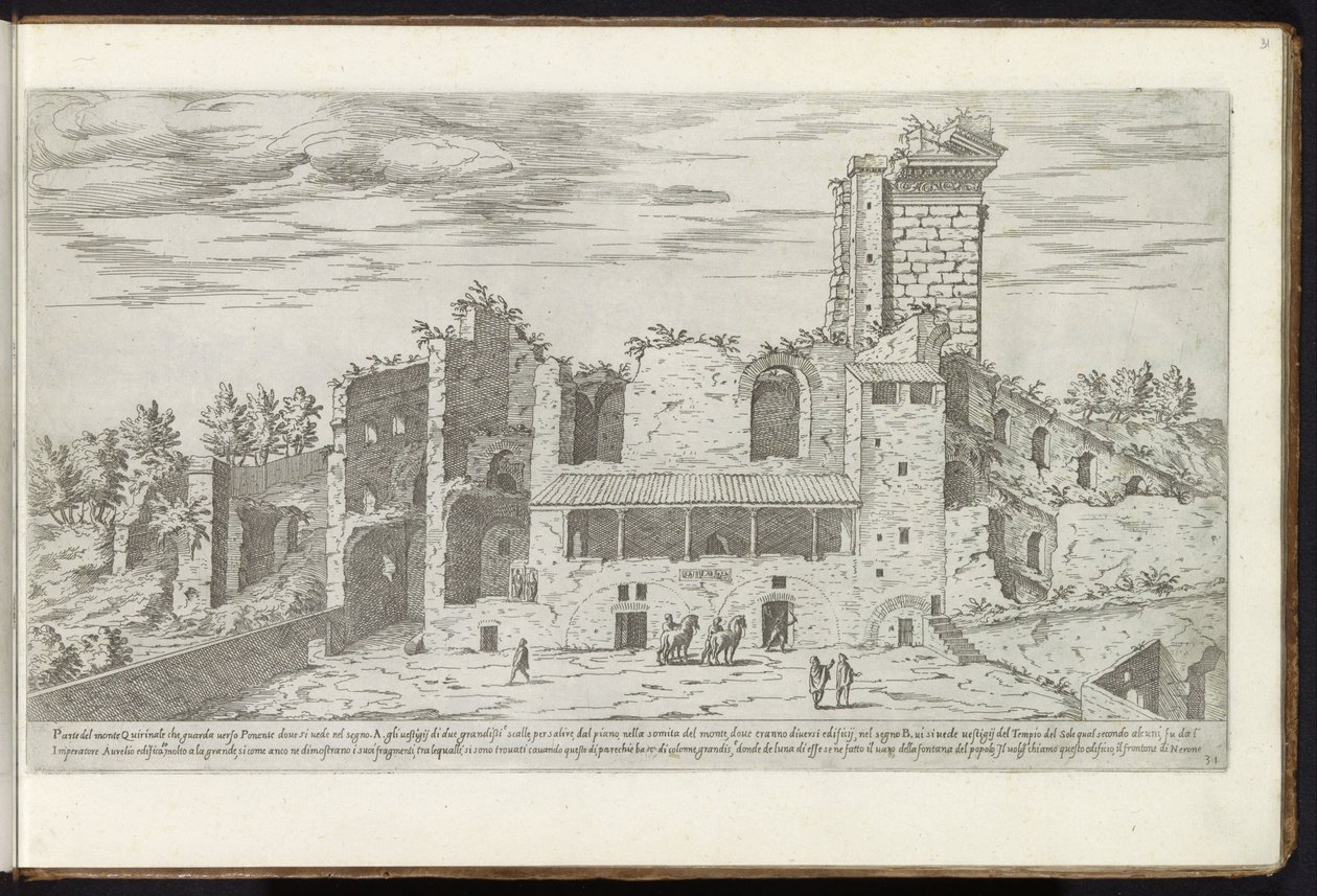 Rovine sul Quirinale a Roma da Etienne Duperac