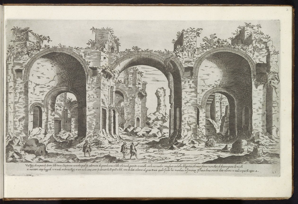 Rovine delle Terme di Caracalla a Roma da Etienne Duperac