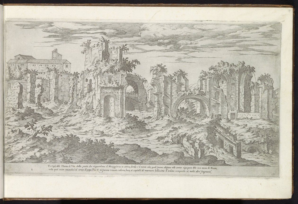 Rovine delle Terme di Tito a Roma da Etienne Duperac
