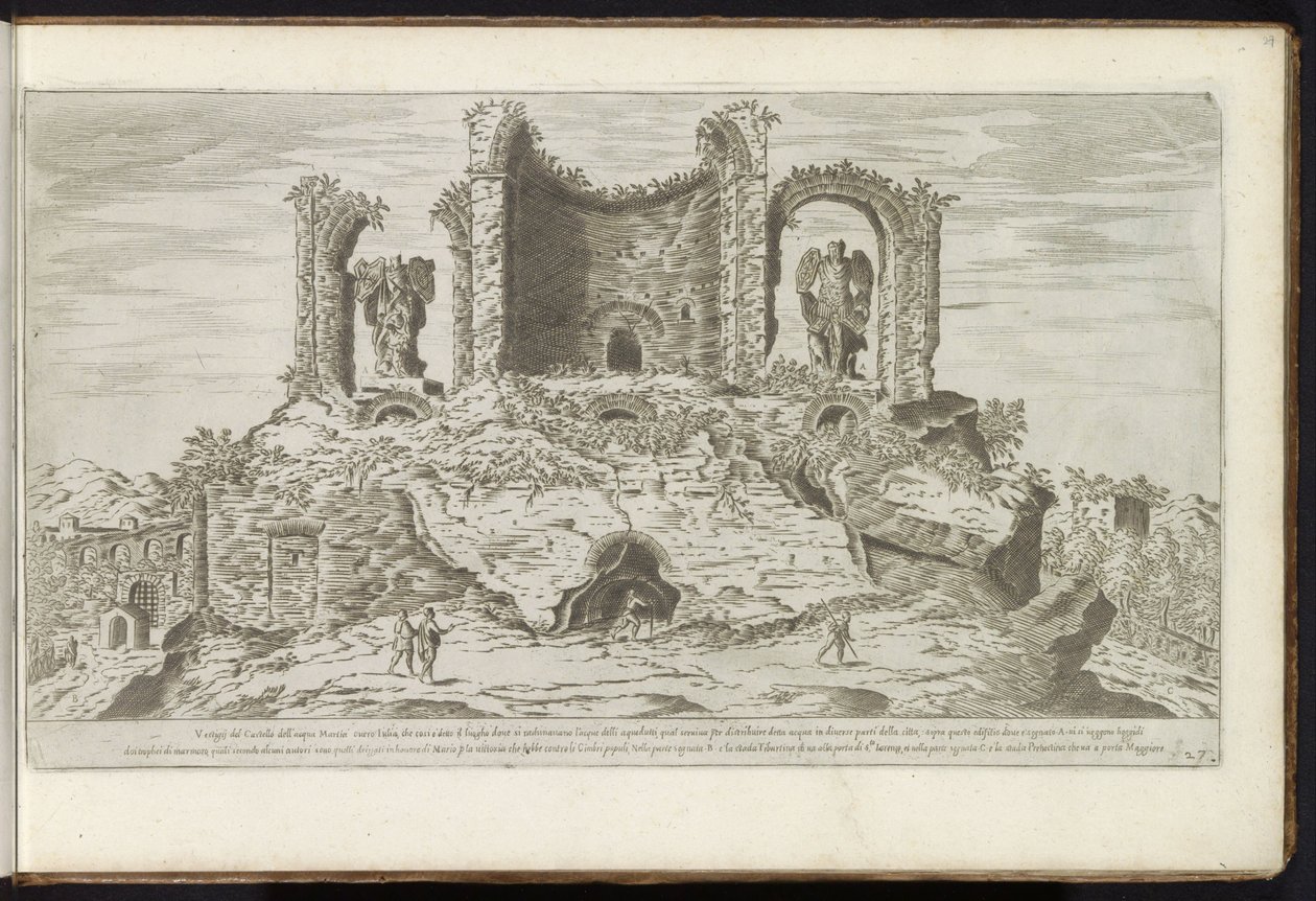 Rovine dei Trofei di Mario a Roma da Etienne Duperac