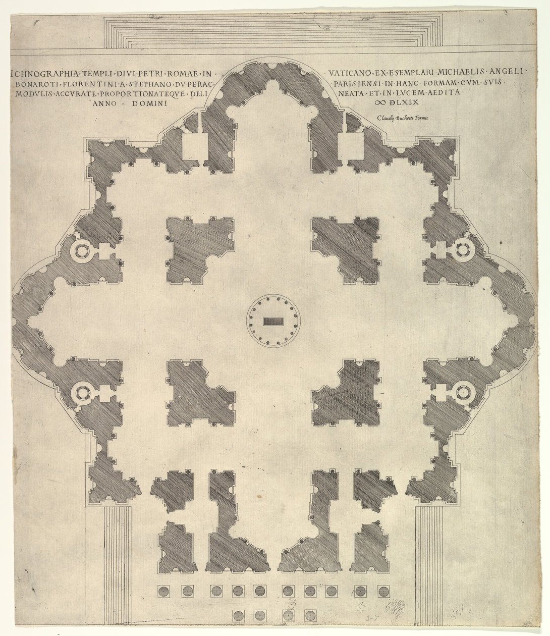 Speculum Romanae Magnificentiae: Pianta di San Pietro, 1569 da Etienne Duperac