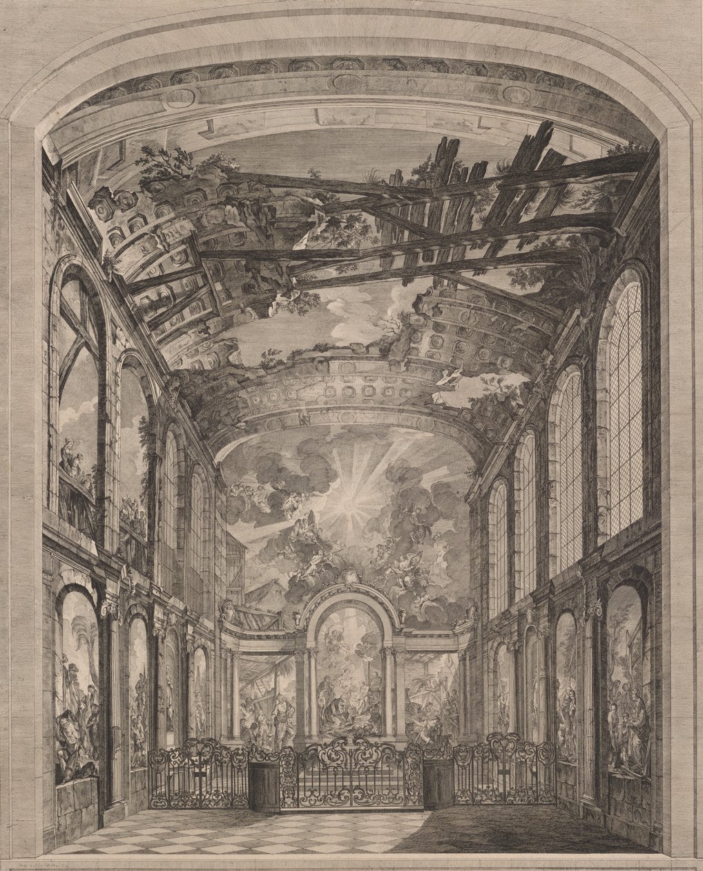 Vista interna degli Enfants Trouvés, 1759 da Etienne Fessard
