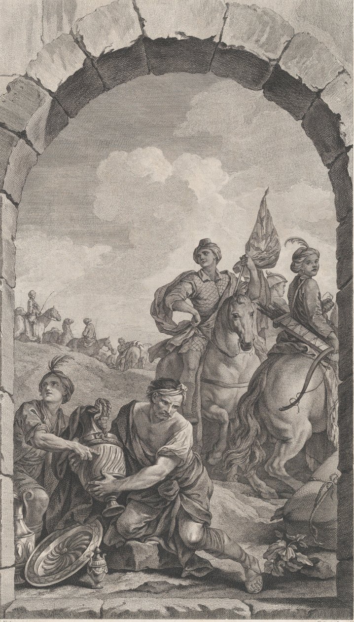 La cappella degli Enfants-Trouvés a Parigi: La Suite dei re magi: cavalieri, 1756 da Etienne Fessard