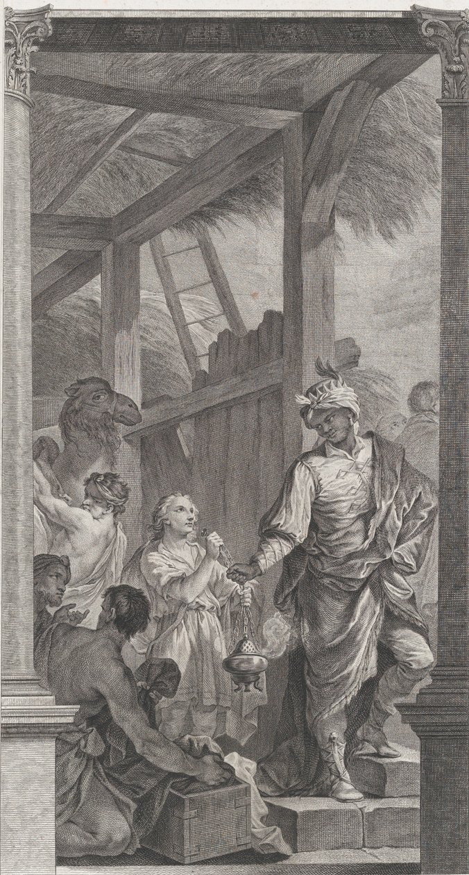 La cappella degli Enfants-Trouvés a Parigi: Il re mago Baldassarre e il suo seguito, 1752 da Etienne Fessard