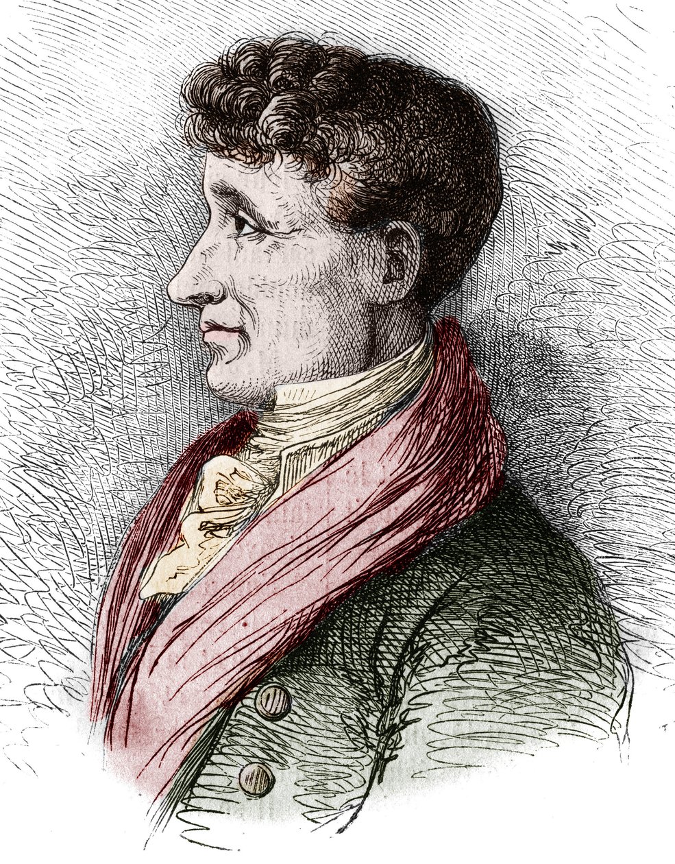 Ritratto di Joseph Joubert (1754-1824), scrittore francese. Incisione di Bocour in 