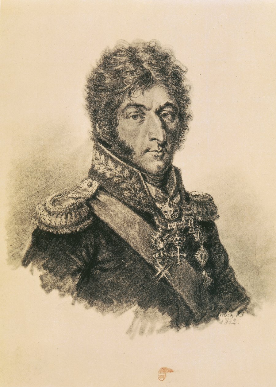 Principe Pëtr Ivanovič Bagration (1765-1812) da Etienne Gustave Aubin