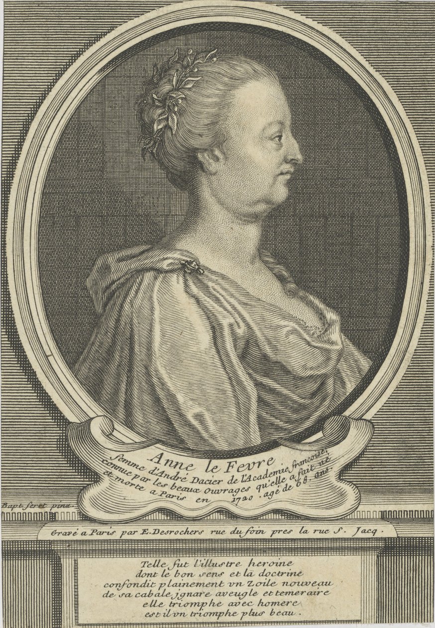 Ritratto di Anne Dacier nata Le Fèvre, 1647-1720, ca 1720 da Etienne Jehandier Desrochers