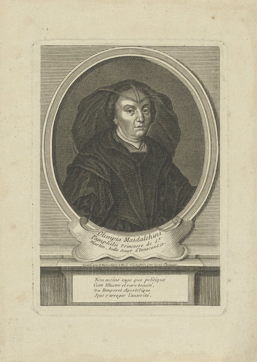 Ritratto di Olimpia Maidalchini Pamphilj 1591-1657, circa 1700 da Etienne Jehandier Desrochers