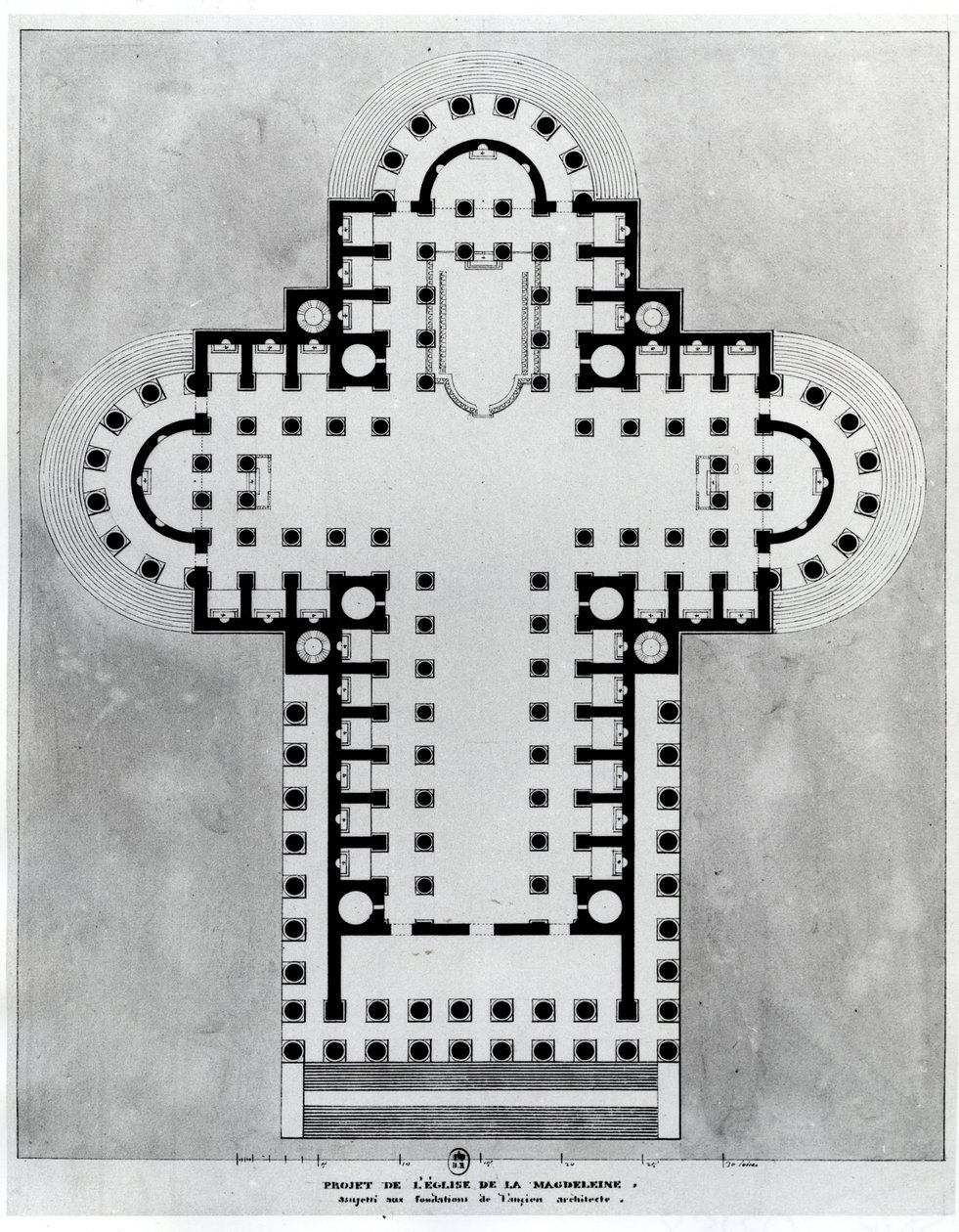 Progetto per la Chiesa della Madeleine. Disegno. Architettura di Etienne Louis Boullee, architetto francese da Etienne Louis Boullee