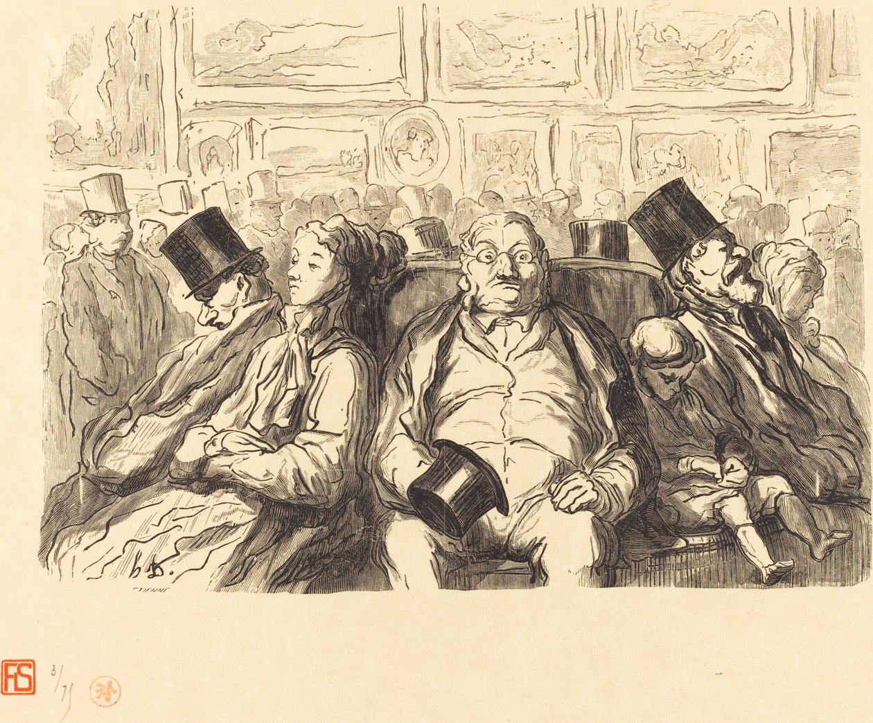 Esposizione delle Belle Arti - Nel salone quadrato - Un momento di riposo da Etienne after Honoré Daumier