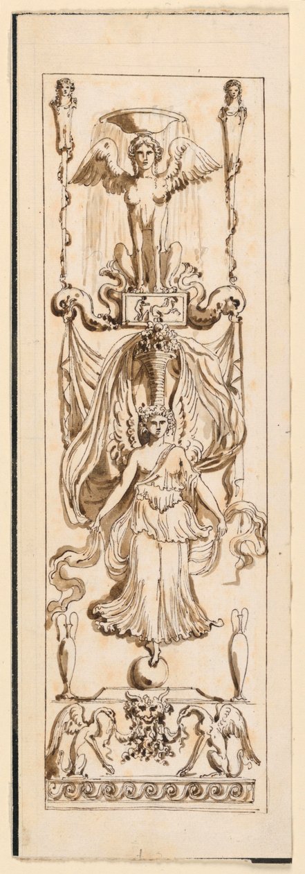 Progetto per un Pannello Dipinto da Etienne de Lavallee Poussin