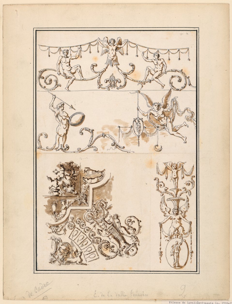 Cinque motivi per arabeschi ornamentali da Etienne de Lavallee Poussin