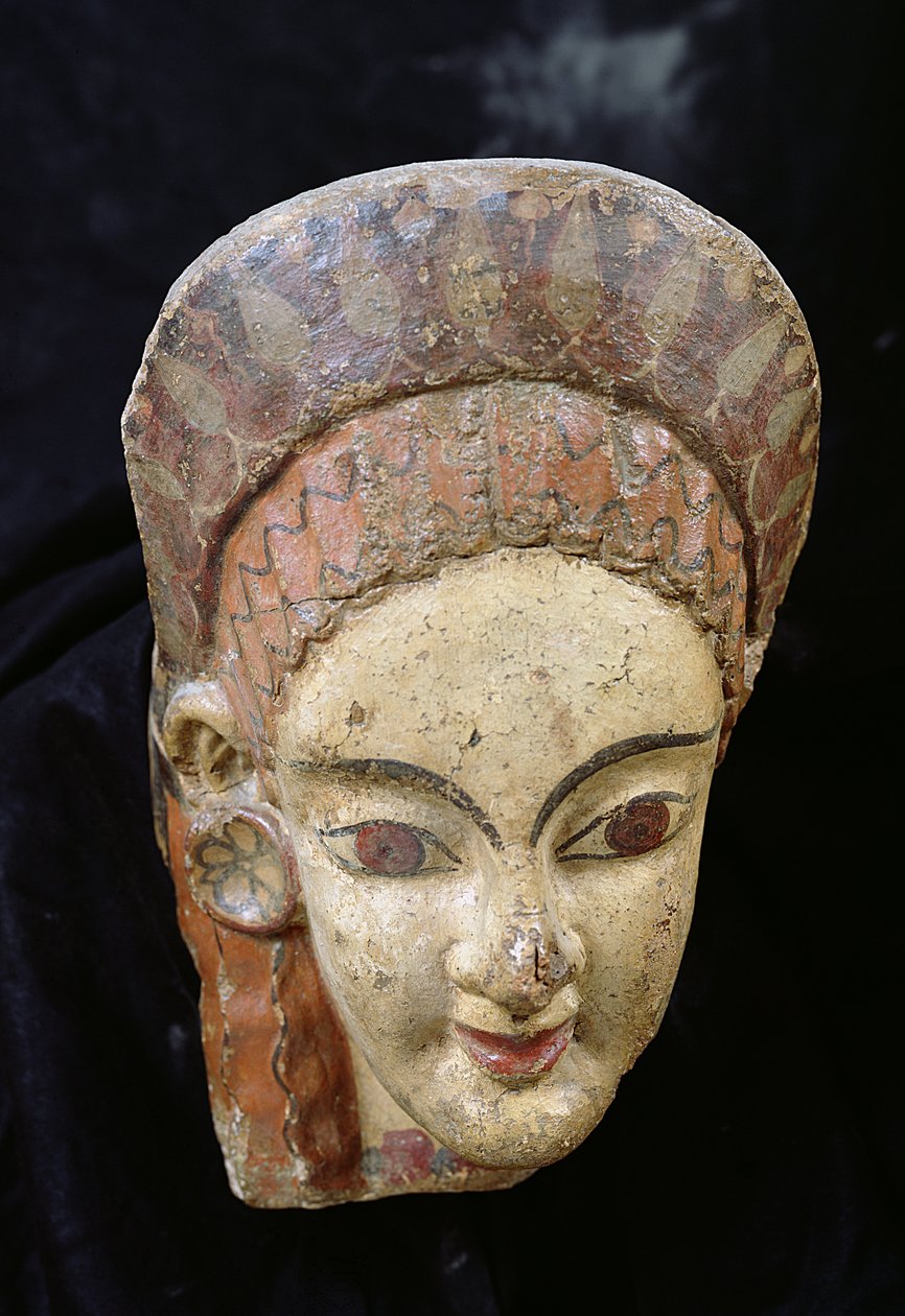 Antefissa con testa femminile, da Cerveteri da Etruscan